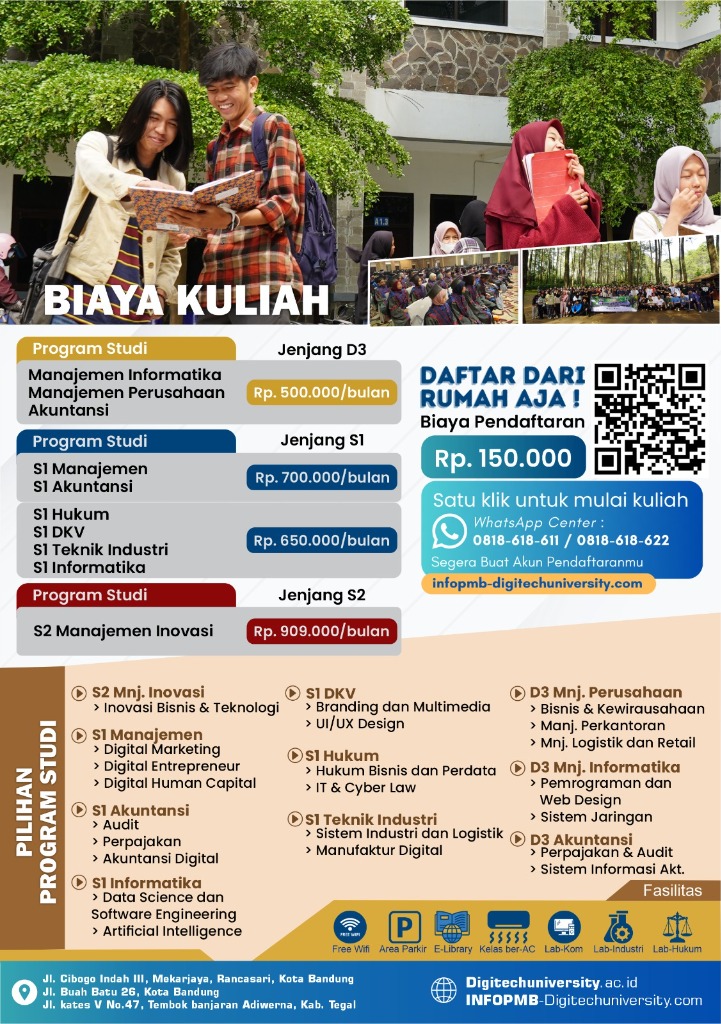 Brosur Biaya Kuliah Digitech University